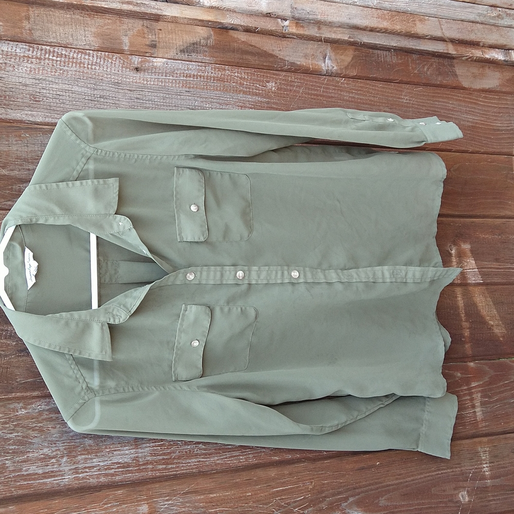Light olive green blouse.